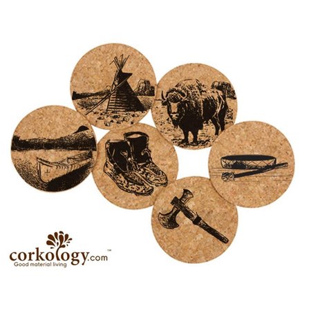 CORKOLOGY Native Americans Cork Coaster Sets 402